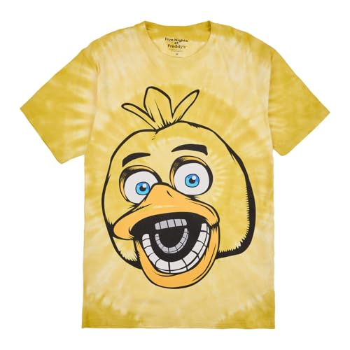 Five Nights at Freddy's Chica Men's Yellow Spiral Tie-Dye Crew