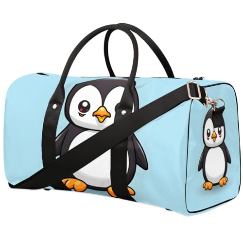 Travel Duffel Bag, Cute Animal Penguin Sports Tote Gym Bag Foldable Western Aztec Weekender Bag Carry on Luggage Handle Bag Overnight Shoulder Bag for Women Men,A-1699 - Main Image