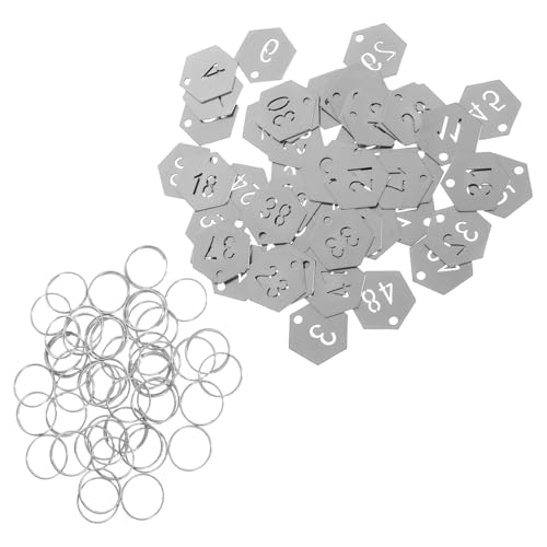 Etiquetas con llavero de acero inoxidable con 50 números hexagonales para conferencias
