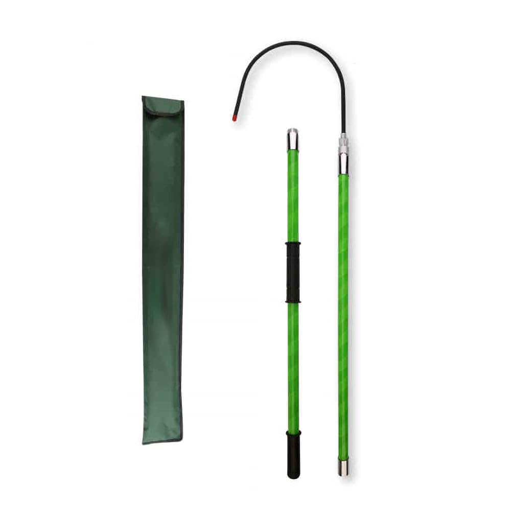 Gancio di salvataggio isolato ad alta tensione, resiste a 10-220 kV, palo in fibra di vetro e gancio staccabile, attrezzatura di sicurezza elettrica portatile di emergenza, verde, 2 m / 6,6 ft (10 ~