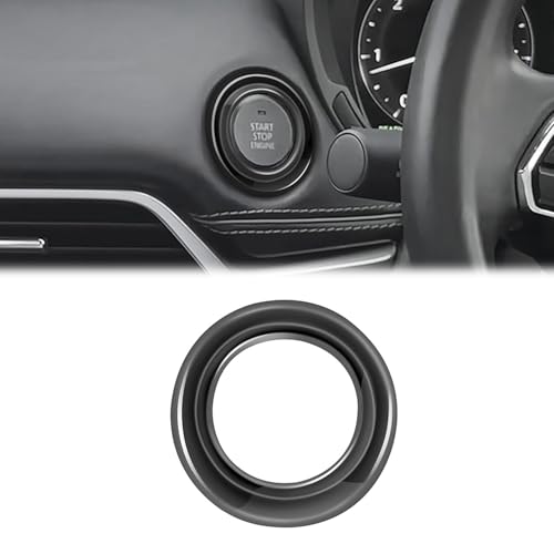 Hyorabynマツダ 新型 CX-60 KH系 に対応エンジンスタートリング 内装 アクセサリー 汚れ防止 傷防止 カスタム パーツブラック