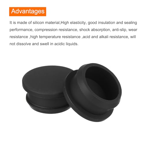 Image of MECCANIXITY Silicone Snap in Locking Hole Plugs,Rubber Panel Seal Cover Flush Type Panel Round for Kitchen Rubber Bulkheads Waterproof Sealing Plugs 27mm /1.06 Inch Diameter Black,Pack of 4