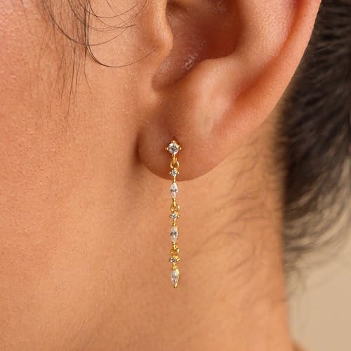 Save on Solistra 14K Gold Plated Cubic Zirconia Dangle Earrings