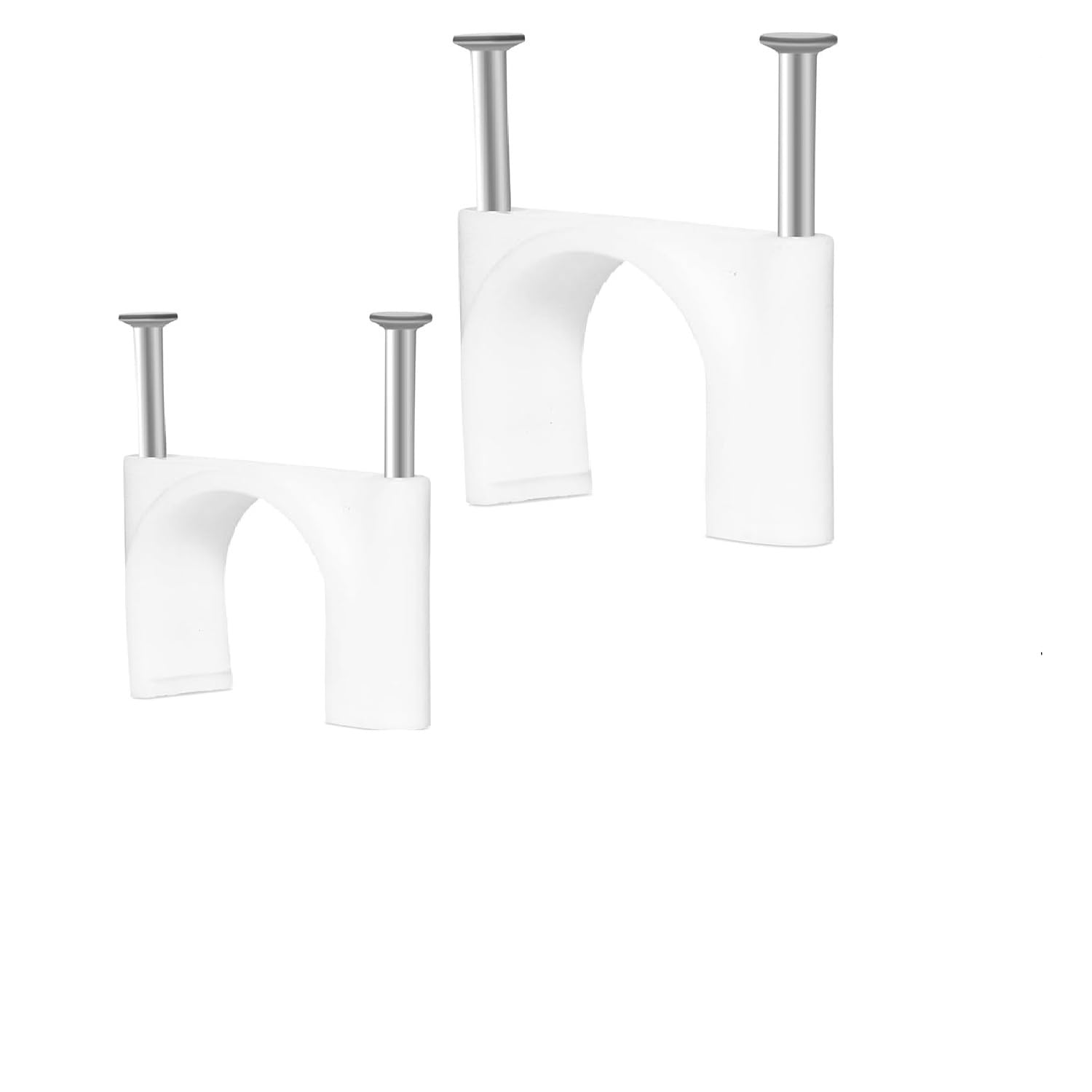 32mm & 40mm Double Nail Pipe Clamp Cable Clips (25pcs Each) - Heavy Duty CPVC & UPVC Pipe Clips with Metal Nails, Wire Fastener, Cord Tie Holder for Cable Management (White)-image-32