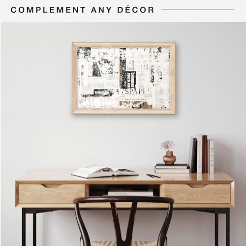 MCS Studio Gallery Classic 16x24 Poster Frame Natural Woodgrain, Vertical & Horizontal Wall Hanging Large Picture Frame for Photos, Posters & Art Prints (1-Pack)