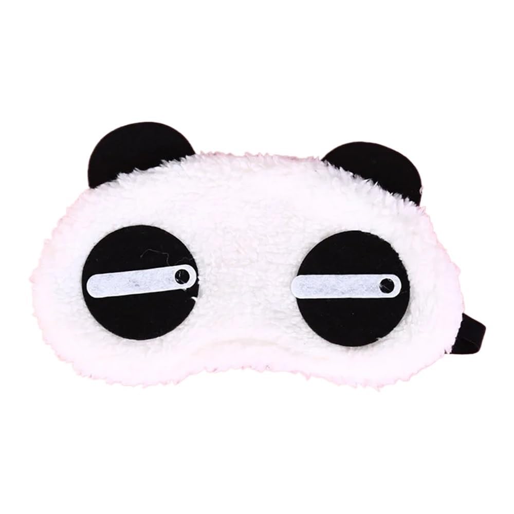 Urocza kreskówkowa twarz biała panda maska na oczy cień do powiek cieniowanie snu bawełniane gogle maska na oczy maska do spania osłona na oczy opieka zdrowotna 3 style (SY, 3 szt.)