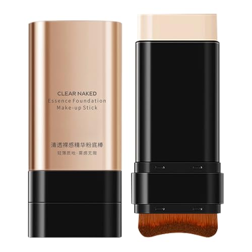 Foundation Stick, Hydrating Lightweight Makeup, 5.12x1.97x1.18 Inches Double Head Concealer Brush & Spot Eraser, Brightening Tone Corrector, Face Coverage for Freckles and Pimples
