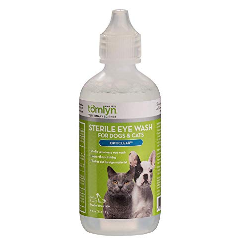 Tomlyn Opticlear Dog & Cat Sterile Eye Wash to Clean and Soothe Pet Eyes, 4oz Bottle