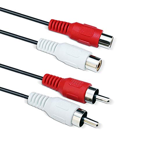 1m Twin RCA Phono Verlängerungskabel - Stecker Auf Produktbild-Vorschau 2