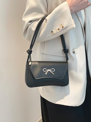 SweatyRocks Women's Knotted Top Handle Bow Shoulder Bags Leather Underarm Purses Handbags3