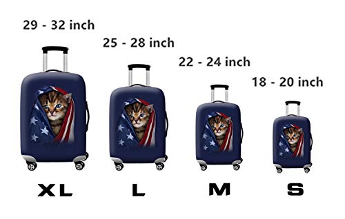 Image of WUJIAONIAO Travel Luggage Cover Spandex Suitcase Protector Washable Baggage Covers (S (for 18-20 inch luggage), compass)
