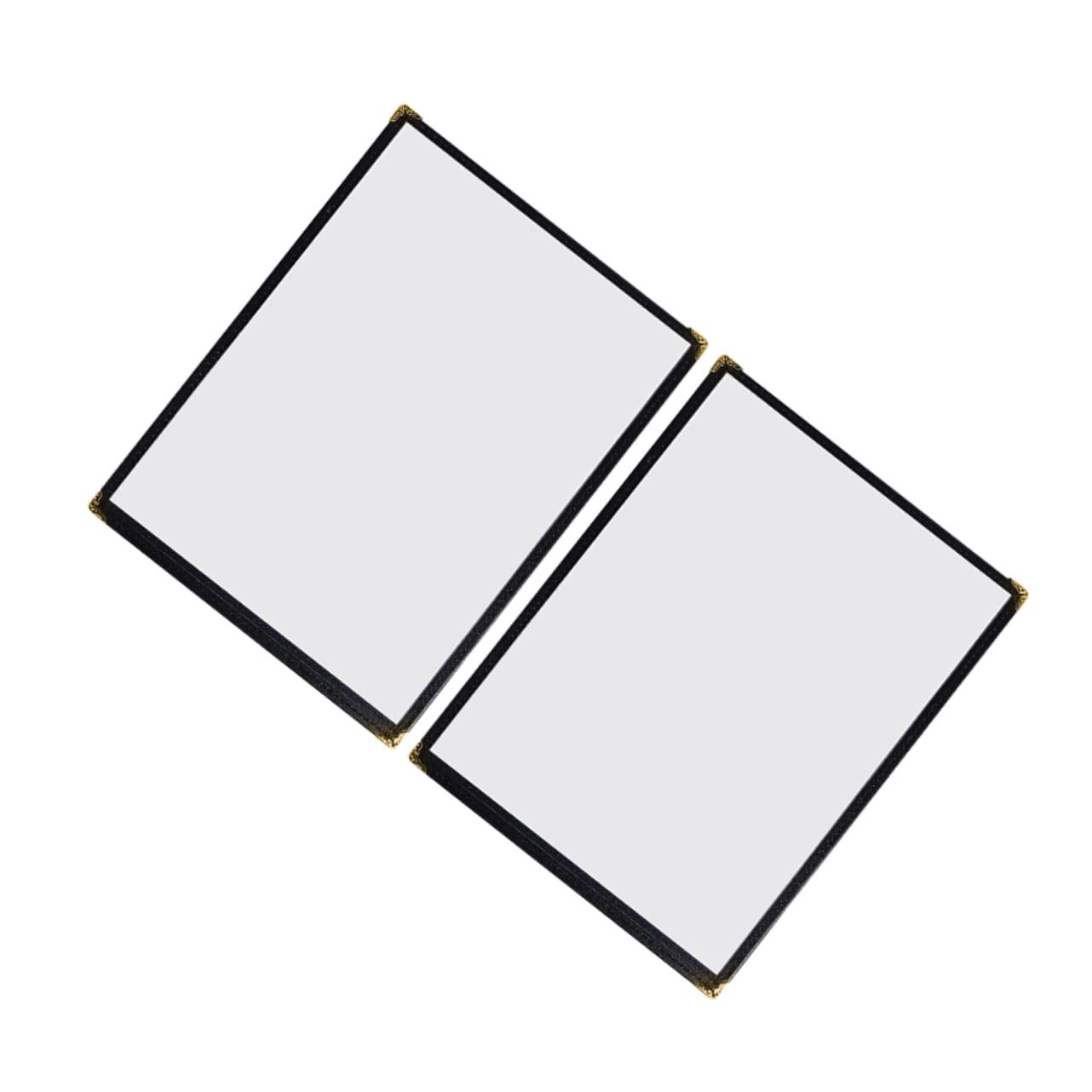 OUNONA 2pcs Menu Leather Recipe Cover Clear Recipe Book Cafe Recipe Holder Recipe Protector Wine List Protective Cover Double-Sided Recipe Cover Transparent Page Protector