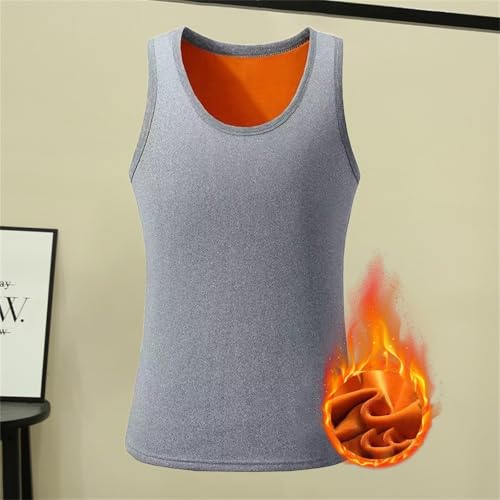 ZYXTIM Men's Cotton Fleece Warm Tank Tops Sherpa Lined Sleeveless Vest Oversize Winter Base Layer Sweater Plus Size for Women2