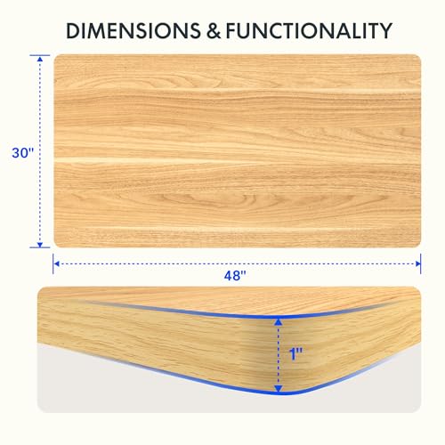 Image of FLEXISPOT EN2 Whole-Piece Standing Desk with Clamp Power Strip, 48 x 30 Electric Stand Up Height Adjustable Desk with Cable Management (White Frame + 48 inch Maple Top, 2 Packages)