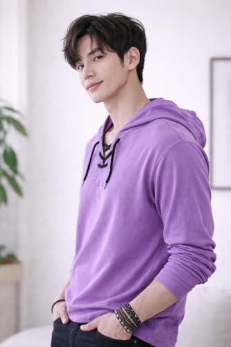 Image of Men's Cotton Blend Regular Fit Hooded Neck T-Shirt