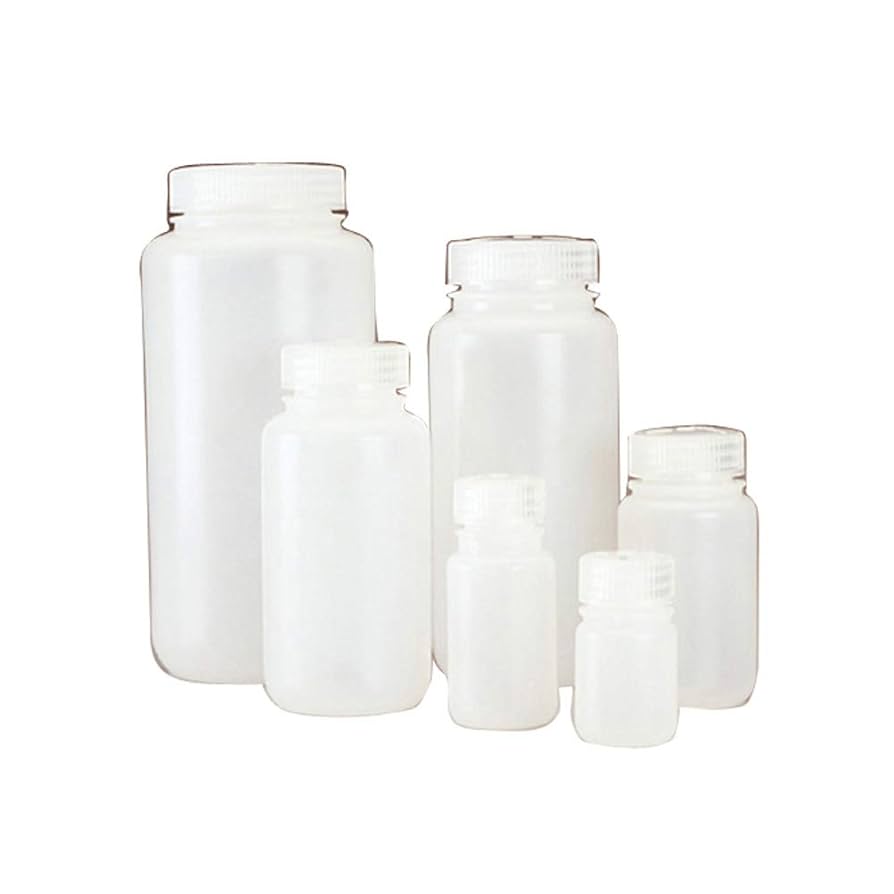 10Pcs 33.82oz/1000ml Plastic Bottles, Lab Cylindrical Chemical Reagent Bottle, Wide Mouth Laboratory Reagent Polyethylene Bottle Sample Sealing Liquid Storage Container For Food Store Translucent