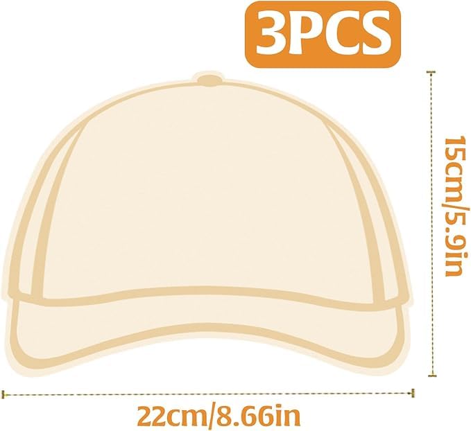 Image of 3Pcs Wooden Trucker Cap Template Palette, Trucker Hat Patches Hat Patches Templates Patch Hat Tool Patch Board Design Supplies, Trucker Accessories Perfect for Designing Your Own Special DIY Hat
