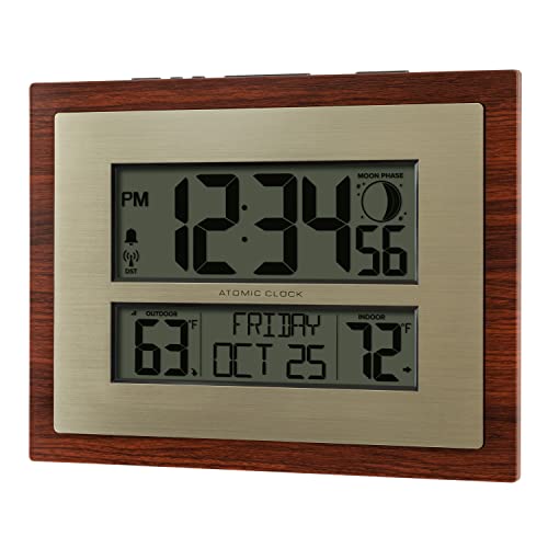 La Crosse Technology 513-23137-Int Atomic Digital Clock With Moon Phase & Calendar #TOP3