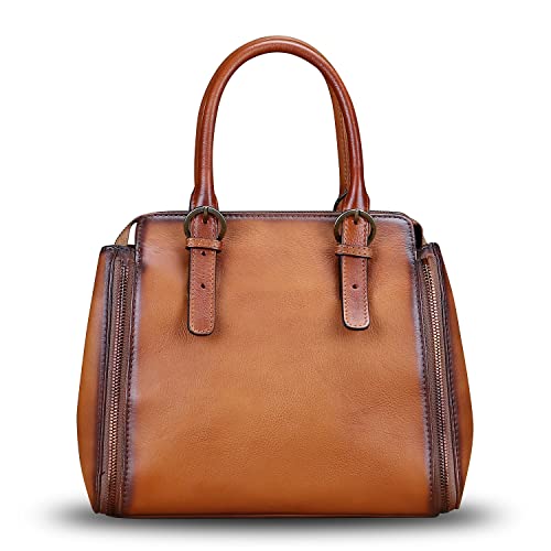Image of Genuine Leather Handbags Satchel for Women Purse Vintage Handmade Top-Handle Crossbody Shoulder Bag