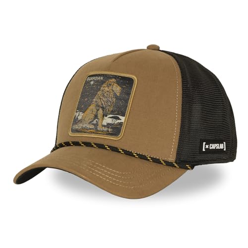 Casquette Trucker Capslab Beast Marron Ajustable Visière Courbée Style Camionneur TU