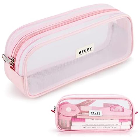 KALIDI Clear Pencil Case Large Pen Bag Stationery Pouch Cosmestic Make up Bag for Student School College Office Cover