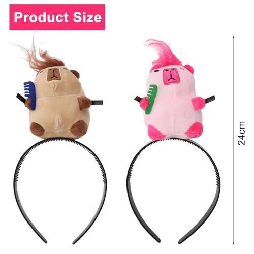 TNSLAND 2 stück Capybara Haarreifen Damen, Niedliches Capybara Haarband Kosmetik, Cartoon Tier Haarband, Haarreif Kosmetik Kopfschmuck Sich Schminken Bühnenauftritte