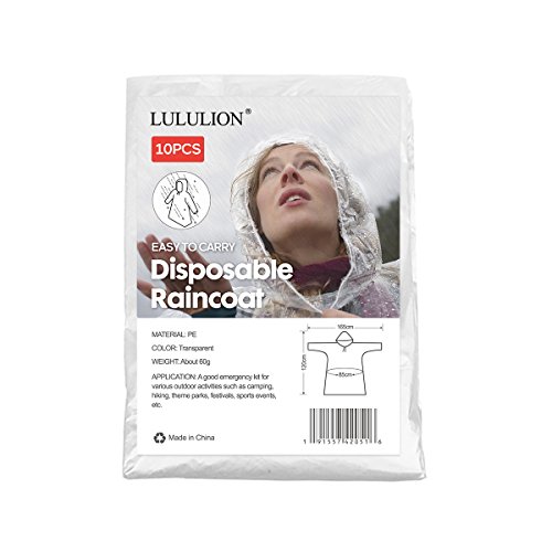 Lululion Lot de 10 ponchos imperméables jetables