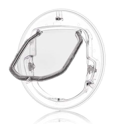 Msiud Gattaiola per Gatti, Porta Interna per Gatti Porte 30x 30x2cm A Ribalta Trasparenti Rotonde Con Chiusura A 4 Vie Gattaiola Per Portas Cani In Plastica Per Gattini E Di Piccola Taglia Cuccioli