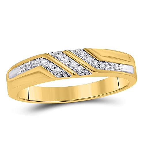 Jewels By Lux 10K Yellow Gold 1/3Ctw Diamond Fashion His and Hers Engagement Wedding Bridal Band and Ring Trio Set3