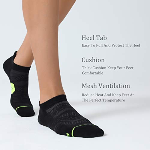 Image of CS CELERSPORT Men's Ankle Running Socks with Cushion, Arch Support Low Cut Athletic Tab Socks for Men Women 6 Pack