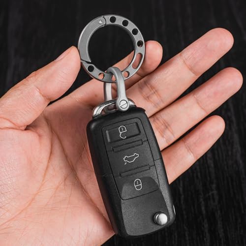 Image of Round Circle Carabiner with 2 /3in D Ring Keychain for Car Key