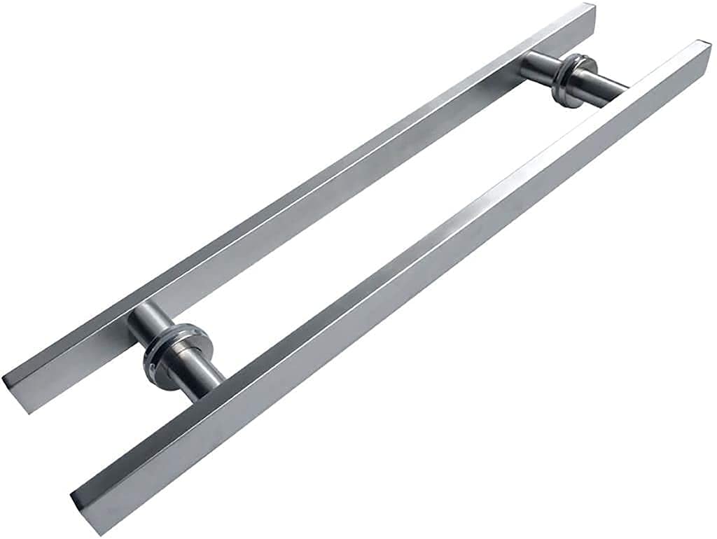CWCQGH Door Handle Push-Pull Door Handle Heavy Duty Stainless Steel Square Tube Glass Door Handle/Wooden Door Handle,1200x900mm