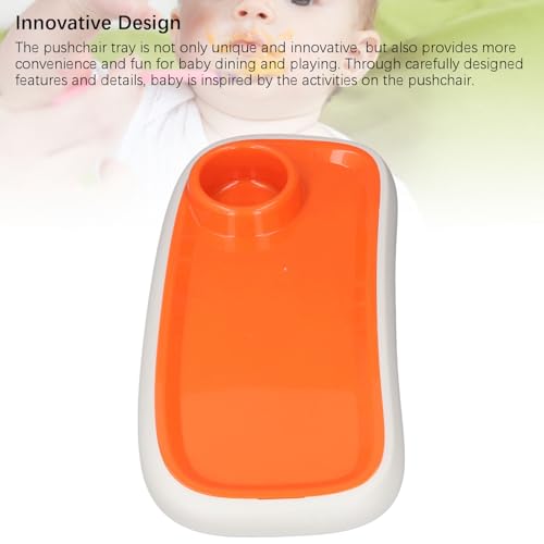 Plateau à collation pour poussette orange avec surface élargie et amovible - 3