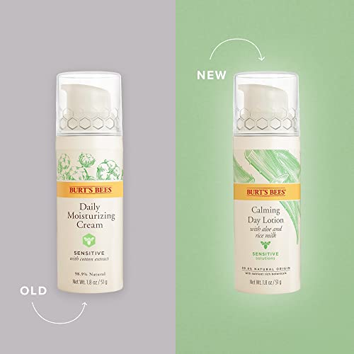 Burt's Bees Sensitive Solutions Calming Day Lotion With Aloe And Rice Milk, 98.8% Natural Origin, 1.8 Fluid Ounces #TOP1