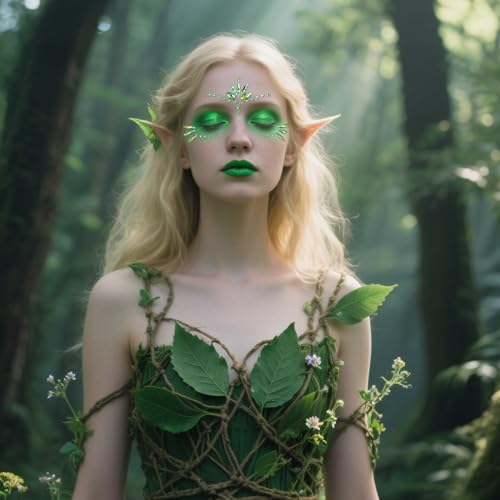 2pcs Grün Edelstein Kristall Gesicht Tattoo,Glitzersteine Gesicht Kit kann auf Ihrem Gesicht die ganze Nacht für viele Anlässe,Sie sind das perfekte Geschenk für Kinder und Erwachsene.