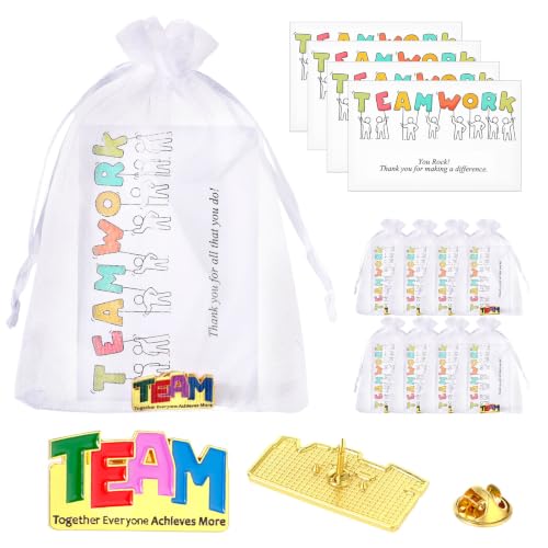 Image of Landical 100 Pcs Team Pins Employee Appreciation Gifts Bulk Thank You Cards
