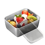 Recipientes para aperitivos, recipientes de comida y preparación de alimentos, recipientes de acero inoxidable con tapas a prueba de fugas, caja de embalaje cuadrada reutilizable