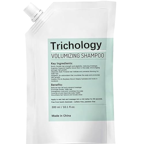 LUIMOLL Trichology Shampoo | Anti-Hair Fall & Less Shedding & Volumizing Shampoo | Biotin Arginine & Oleanolic Acid Strengthens Roots Promotes Hair Growth Oil Control & Scalp Nourishment 300ML (1PC)