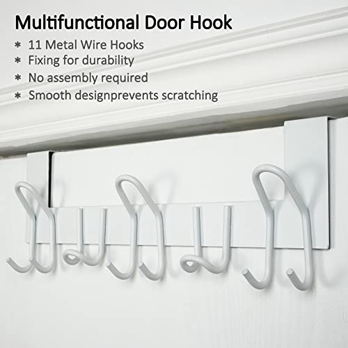 SKOLOO Over The Door Hooks, for Doors up to 1-3/4'' Thickness, Metal Door Hanger with 11 Hooks - Image 3