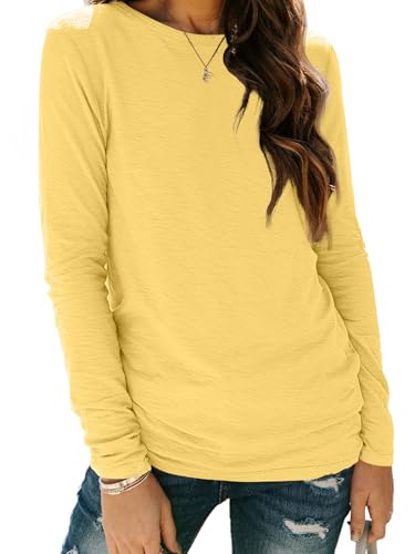 Image of AUTOMET Women's Long Sleeve Crewneck Shirts Casual Basic Tops