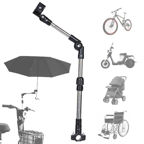Soporte para paraguas para cochecito, soporte para silla de ruedas, resistente al viento, ajuste seguro, accesorios de ciclismo para amantes, ancianos y familiares