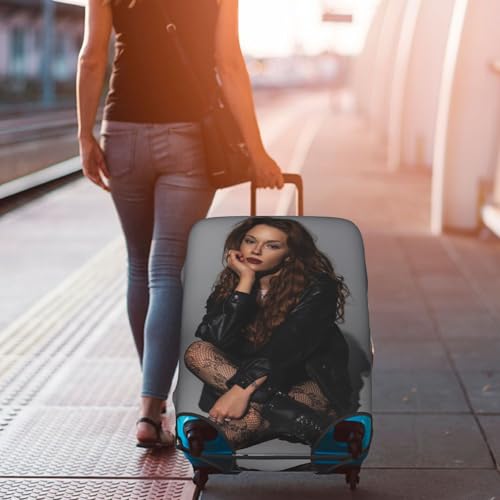 Personalized Custom Luggage Cover 25-28 in Customized Travel Suitcase Protector Add Your Photo Text Design Elastic Washable Luggage Covers Gift for Men Women Boy Girl4