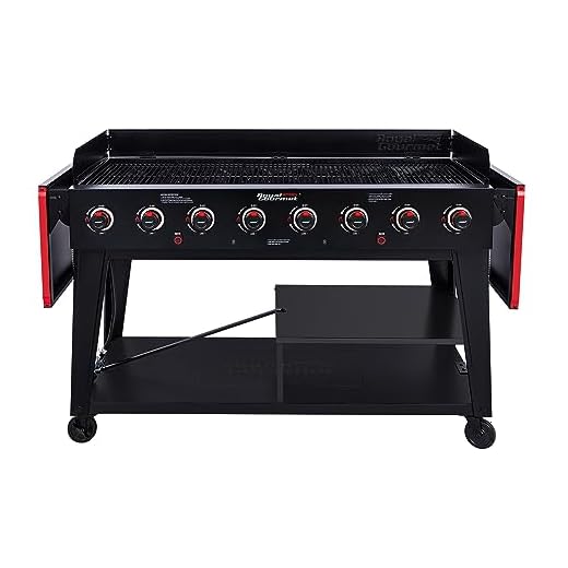 Royal Gourmet GB8003 8-Burner Propane Gas Grill with Foldable Side Tables, Large Propane BBQ Grill with Porcelain-Enameled Steel Wire Grates for Outdoor Party or Backyard Grilling, Black