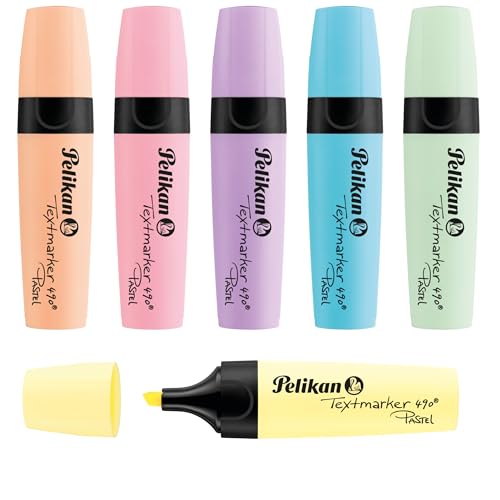 Pelikan Textmarker 490, 6 x Pastell-Farben, 6 Stück, mit...