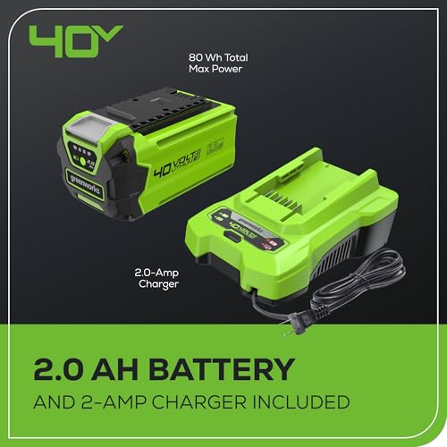 Greenworks 40V 8-Inch Cordless Polesaw, 2.0Ah Battery and Charger Included PS40B210 - Image 8