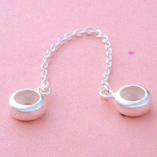 Hoobeads 925 Sterling Silver Stopper Safety Chain Bead Charm For European Charm Bracelets3