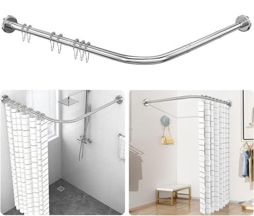 Opiniones de Cortinero para Baño en Escuadra Walmart de esta semana. 41 Barra de Cortina de Ducha, Cortinero Ajustable en Forma de L de Acero Inoxidable Barra de Baño para Cortina Extensible de 80-150cm, Tubo Cortina de Baño de Esquina, Cortinero...