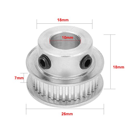 Uxcell® Aluminum Mxl 35 Teeth 7Mm Bore Timing Belt Idler Pulley Synchronous Wheel 6Mm Belt For 3D Printer Cnc #TOP1