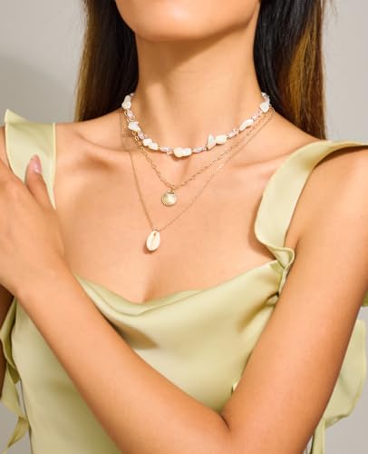 Summer Charms Necklace for Women Conch Seashell Starfish Pendant Choker Necklace Fashion Boho Beach Ocean Jewelry2