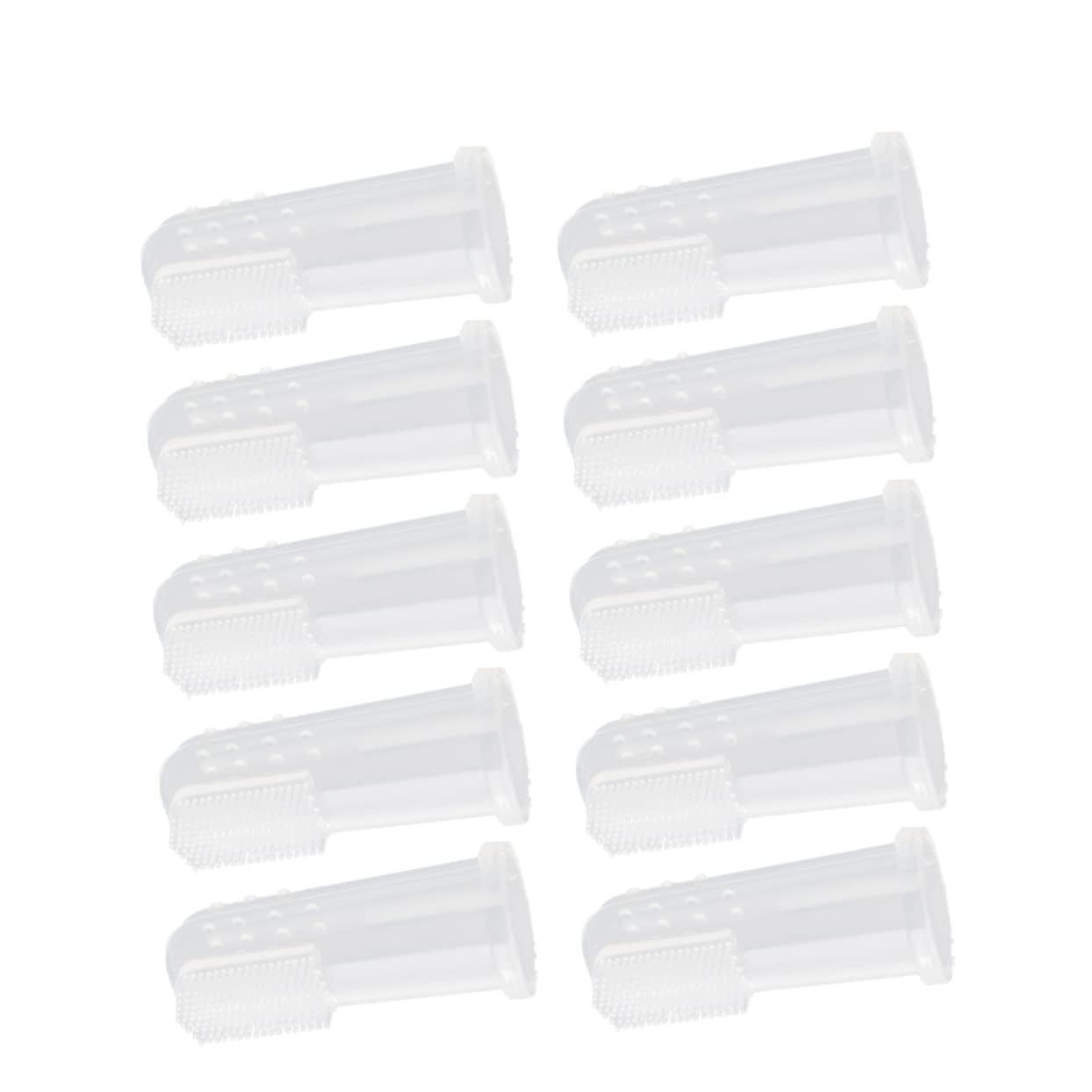 BESPORTBLE Pet Cleaning Toothbrush Set 10pcs Silicone Pet Oral Brush Comfortable Finger Brush for Cats Dogs
